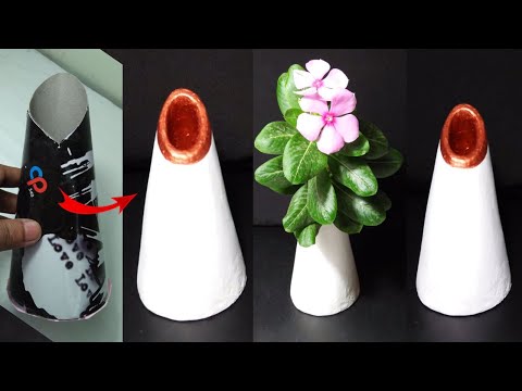 How To Make Cement Flower Vase At Home | DIY Cement Flower Vase