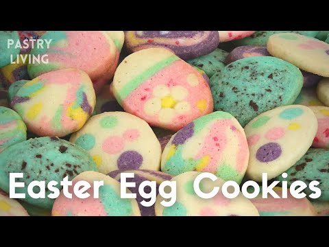 【ICEBOX COOKIES RECIPE】EASTER EGG COOKIES 🐣  SLICE & BAKE!