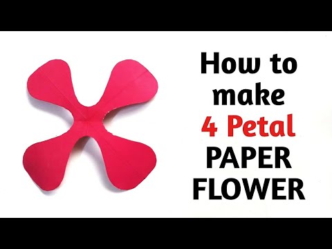 How to make simple & easy 4 petal paper flower | DIY Paper Craft Ideas, Videos & Tutorials.