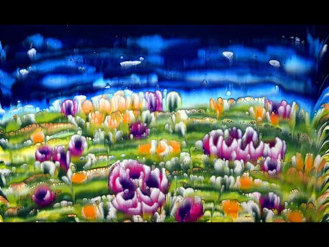 (731) Easy painting with ACRYLIC PAINTS and PAPER NAPKIN ~ Fluid art ~ Acrylic pouring for beginners