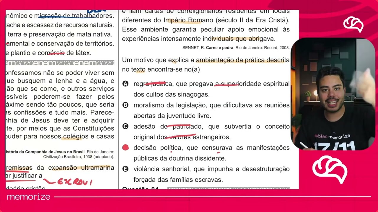 Resolução em Vídeo — Questão 83 ENEM 2020