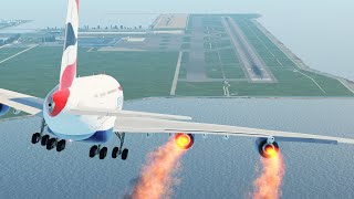 Japan Floating Airport Emergency Landing by Airplane after Engine Explodes | XP11