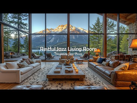Restful Jazz Living Room Music For Relieve Stress | Great Mountain View With Gentle Jazz To Worki...
