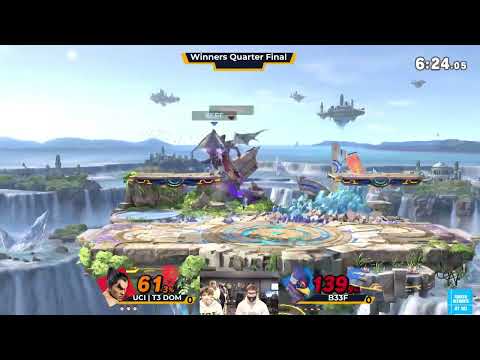 T3 Dom (Kazuya) vs B33f (Falco) - Smash Ultimate @ UCI #59 Winners Quarter Finals