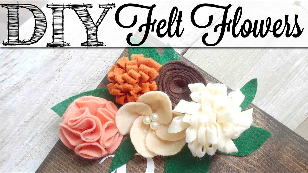 DIY Felt Flowers | 5 Flowers and Leaves