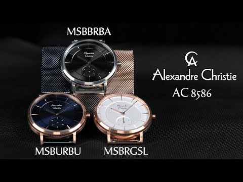 Alexandre Christie Classic AC 8586 MS BRGSL Man White Dial Rose Gold Stainless Steel Strap-1