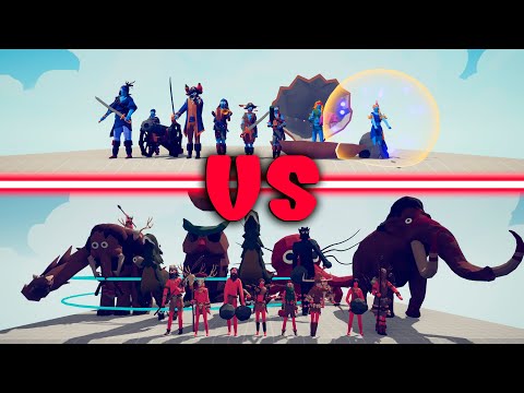 MEGA TRIBAL TEAM vs MEGA PIRATE TEAM - Totally Accurate Battle Simulator | TABS