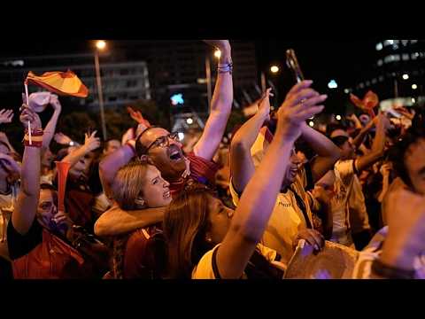 Video Thumbnail: Watch: Spain fans erupt in celebration after World Cup final victory