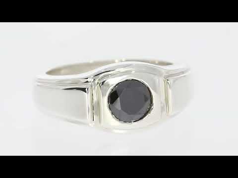 M - 3051 Single Black Diamond Man Ring