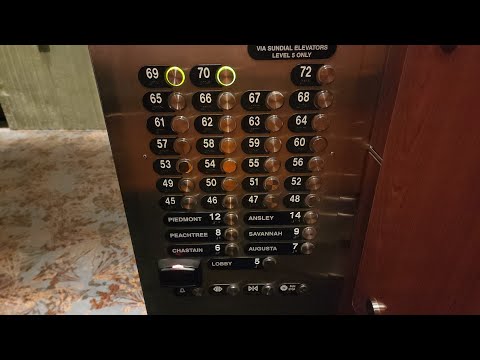 FAMOUS Otis Elevonic 411M Traction High Rise Elevators at The Westin Peachtree Plaza in Atlanta, GA