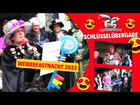 Karneval in Kyllburg, Weiberfastnacht 2023, Schlüsselübergabe