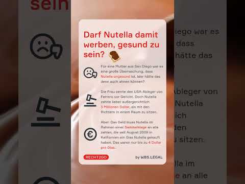 Überraschung: Nutella ist ungesund! 😱​ Kann man deswegen klagen? | WBS.LEGAL #shorts