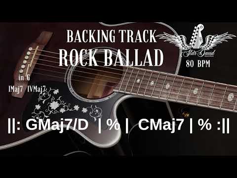 Backing Track Rock Ballad Two Chords IMaj7 IVMaj7 in G