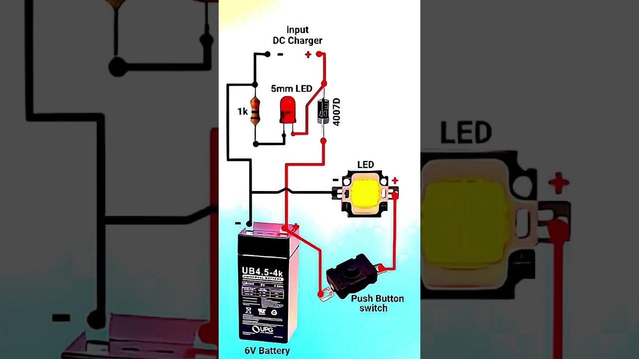 torch light LED circuit diagram 💯 #tochlightcircut #circuitdiagram