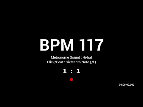 Metronome BPM 117 / Hi-hat / 16th (Half-opened)