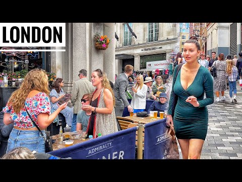 London Walk, Beautiful Day in London Streets, Convent Garden, Piccadilly, Soho, Leicester Square 4K