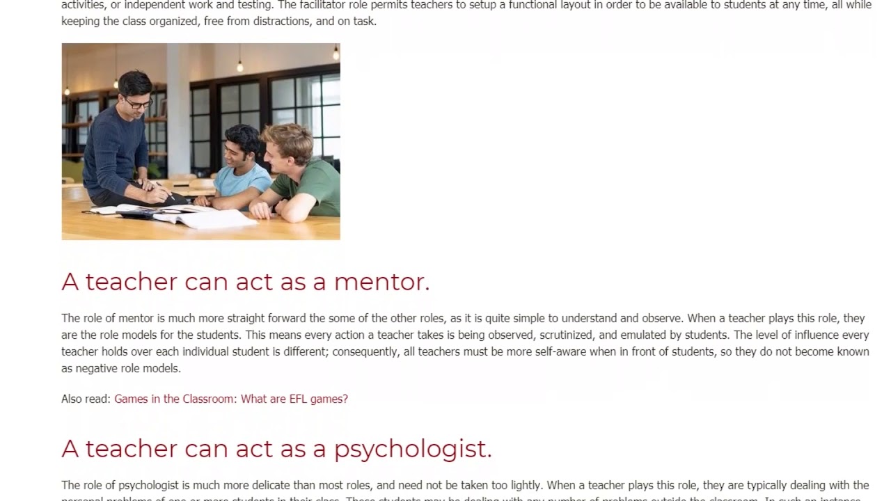 The Many Roles of the Teacher in the ESL Classroom | ITTT TEFL BLOG