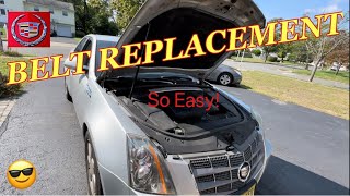 CADILLAC CTS BELT REPLACEMENT - How to Replace Serpentine Belts on a Cadillac CTS.
