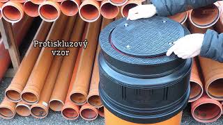 Poklop vodotěsný, pachotěsný plastový 3t - na hladkou rouru DN 400