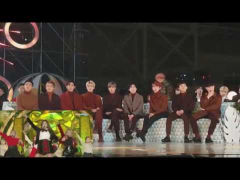 161119 EXO reaction to BLACKPINK "Playing With Fire" @MMA 2016