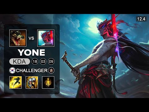 Yone Top vs Renekton - KR Challenger - Season 12 Patch 12.4