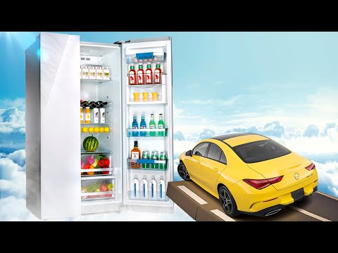 Cars jumping into GIANT FRIDGE | BeamNG Drive