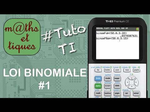PROBA : Calculer une probabilité pour une loi binomiale - Tutoriel TI