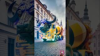Download lagu Robotic buffalo cement mixer truck showing neon light mp3