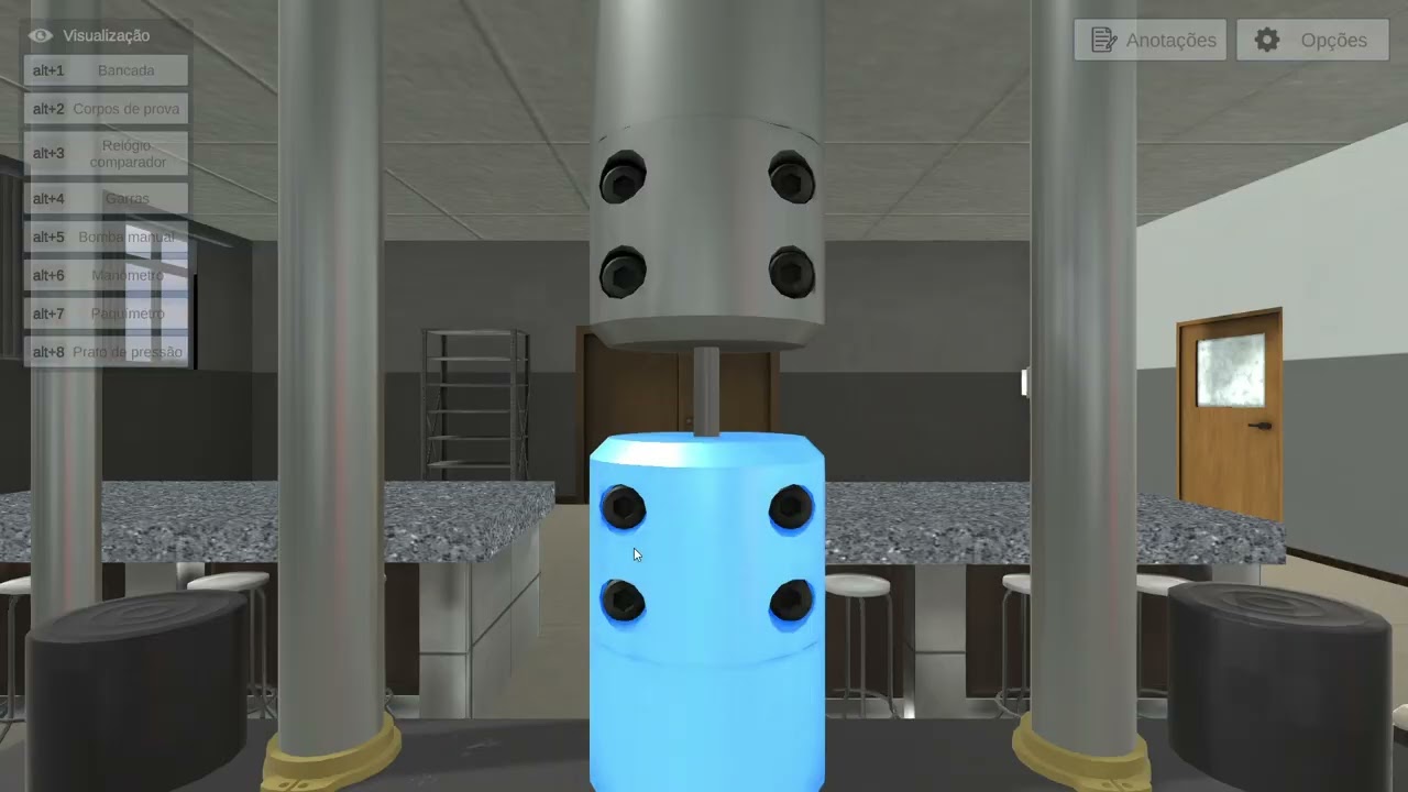 Ensaio de tração Aço A36 no laboratório virtual da Algetec