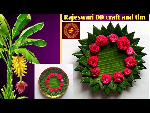 Simple & Easy banana Leaf Decoration| Banana leaf Prabhavali/Kirit/crownVaramahalakshmi /diwali diy 