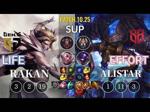 GEN Life Rakan vs SB Effort Alistar Sup - KR Patch 10.25