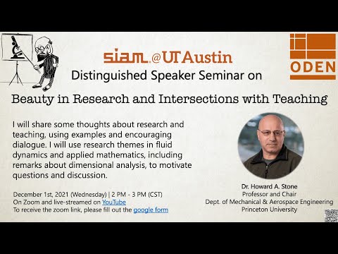SIAM Distinguished Speaker Seminar by Dr. Howard Stone
