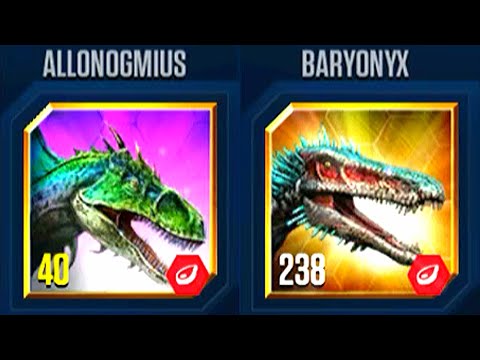 ALLONOGMIUS VS BARYONYX MORE TEETH X3 CARNIVORES | JURASSIC WORLD THE GAME