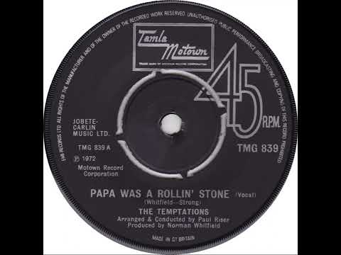 UK New Entry 1973 (5) The Temptations - Papa Was A Rollin' Stone