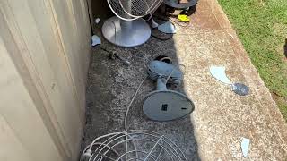 Vintage Baby Blue Elcon Desk Fan Destruction