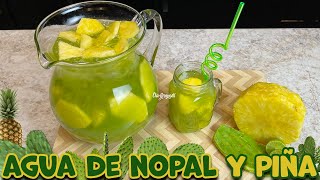 Agua Fresca de Nopal 🌵💚y Piña 🍍para bajar de peso y mas / Jugo quema grasa ASMR