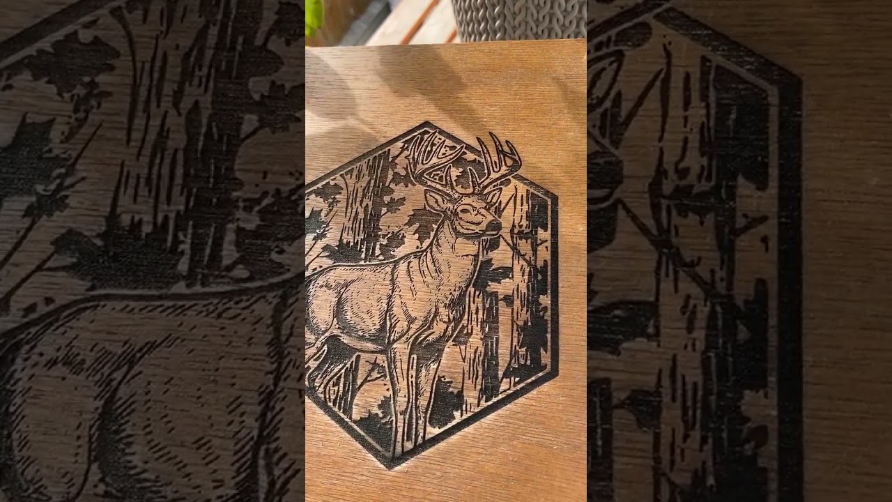 Laser Engraved Deer via VectorWitch