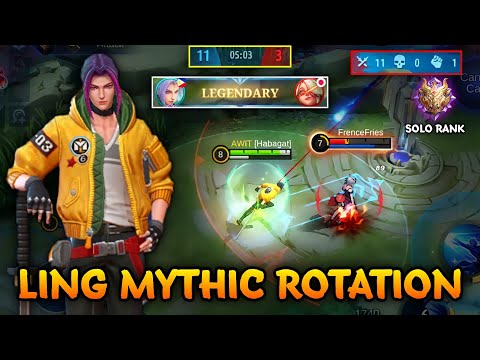 LING MYTHIC ROTATION (EXPLAINED TUTORIAL) | 3 MINS DHS & 5 MINS LEGENDARY (PLS TRY) - LING MLBB