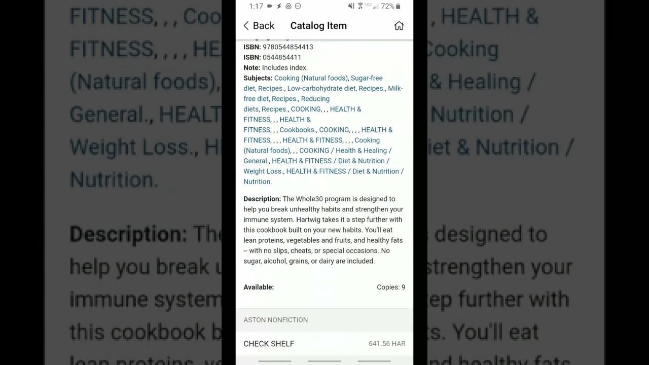 How to search the catalog in the DelcoReads mobile app.