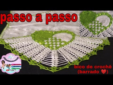 Barrado coração ❤️ para panos de prato e toalhas Passo a passo.