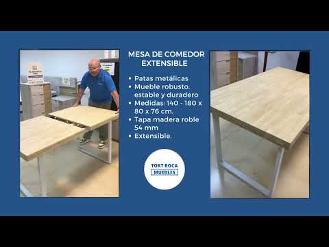 Mesa de comedor extensible madera clara 100/130 x 80 cm TOMS