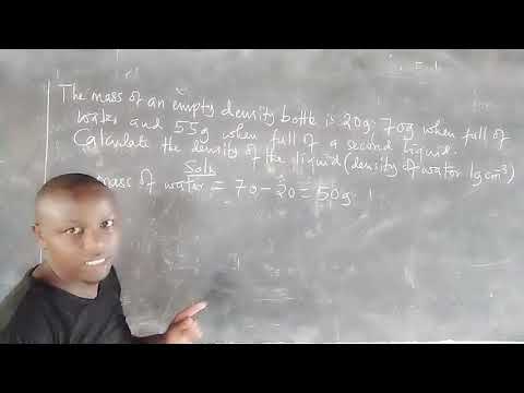 calculations on density of liquids using the density bottle