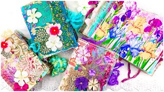 Flip Through! SPRING BOHO JUNK JOURNALS | Chunky, Fluffy, Full of Stunning Fabrics and Appliques :)