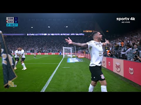 1º Gol de Renato Augusto - Corinthians 2 x 1 São Paulo | Semifinal Copa do Brasil 2023 | SporTV 4K