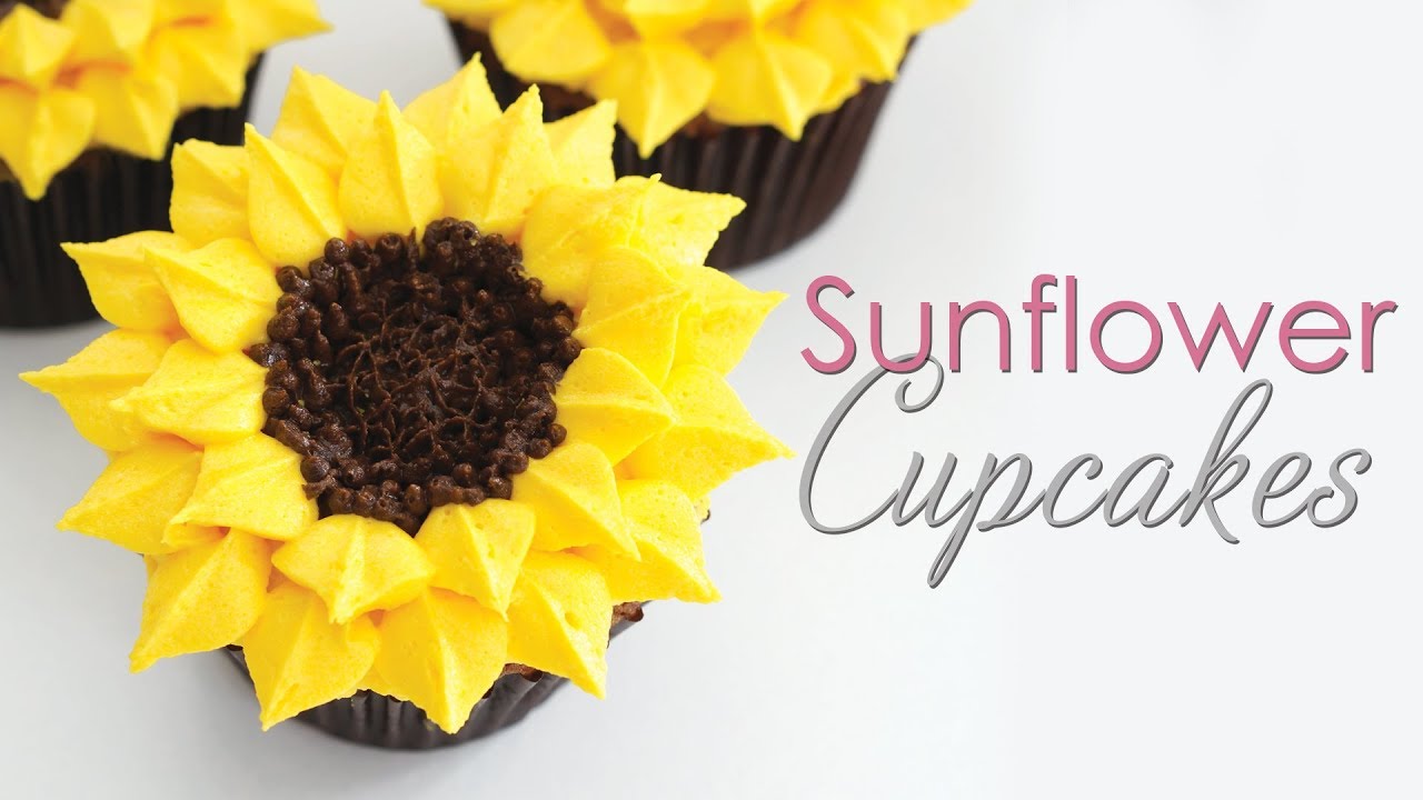 Sunflower Cupcakes - Buttercream Piping Technique Tutorial