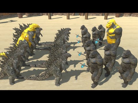 Team Godzilla vs Team King Kong - Animal Revolt Battle Simulator