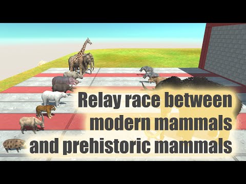 Relay race between modern mammals and prehistoric mammals | Animal Revolt Battle Simulator