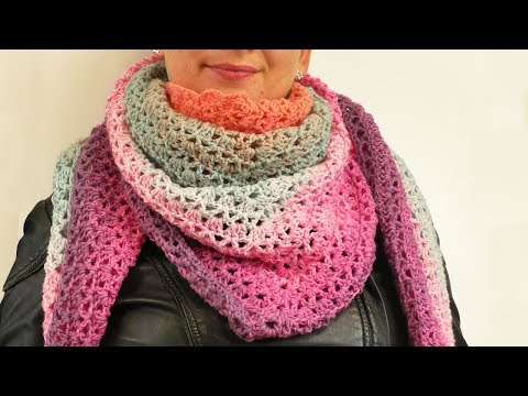 Crochet XXL triangular scarf | Make your own cozy winter scarf | Beautiful gradient yarn | Super 6
