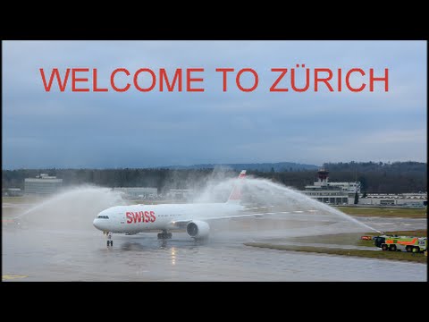 (WELCOME TO ZÜRICH) First Swiss Boeing 777 HB-JNA at ZRH (Live ATC)