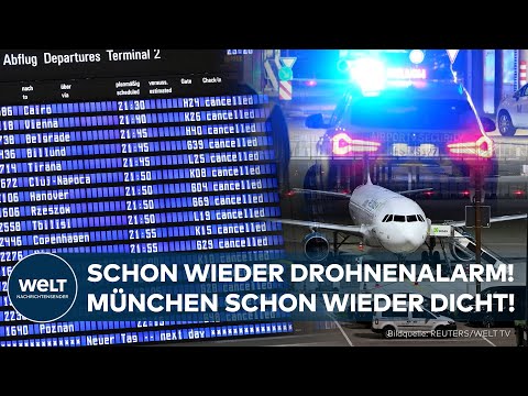 MÜNCHEN: Erneute Drohnensichtung stoppt Betrieb am Flughafen - Chaos für Passagiere